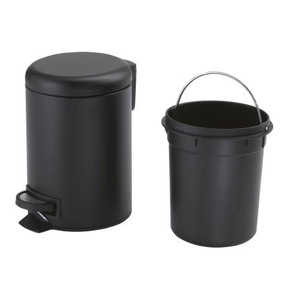Gedy - Coș de gunoi POTTY 3 l cu închidere silențioasă, negru mat
