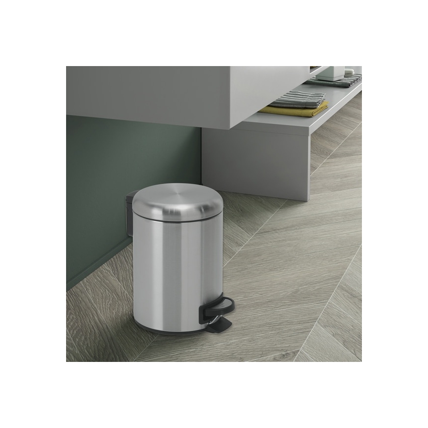 Gedy - Coș de gunoi POTTY 3 l, închidere silențioasă, inox