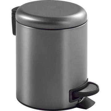 Gedy - Coș de gunoi POTTY, 5 L, cu închidere silențioasă, gri metalizat