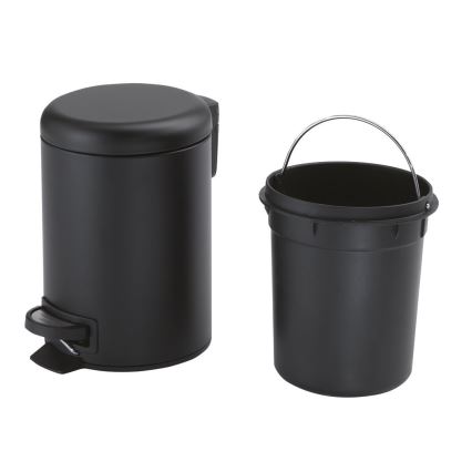 Gedy - Coș de gunoi POTTY 5 l, cu închidere silențioasă, negru mat