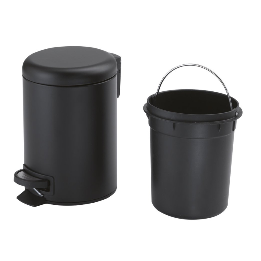 Gedy - Coș de gunoi POTTY 5 l, cu închidere silențioasă, negru mat