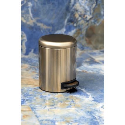 Gedy - Coș de gunoi POTTY, 5 L, închidere silențioasă, auriu mat