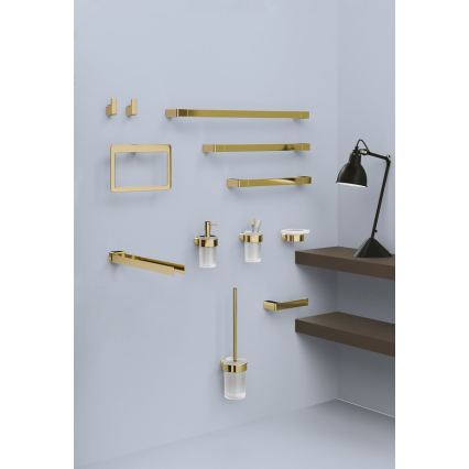 Gedy - Cuier de perete pentru prosoape PIRENEI, 6,6 x 45 cm, auriu