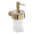 Gedy - Dozator de săpun de perete PIRENEI, 110 ml, sticlă mată/auriu