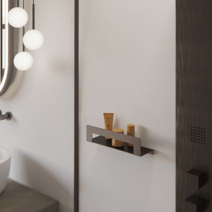 Gedy - Etajeră cu suport pentru prosoape CLEO, 50 cm, gri metalizat