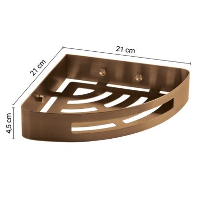 Gedy - Etajeră de colț pentru duș PIRENEI, bronz