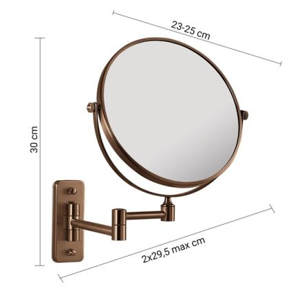 Gedy GAIA - oglindă cosmetică de perete, bronz