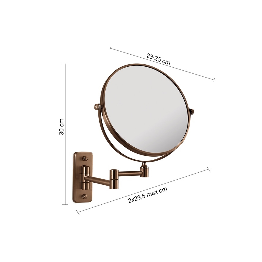 Gedy GAIA - oglindă cosmetică de perete, bronz