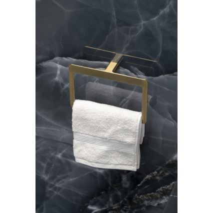 Gedy PIRENEI - Cuier de perete pentru prosoape, 15x23 cm, auriu mat