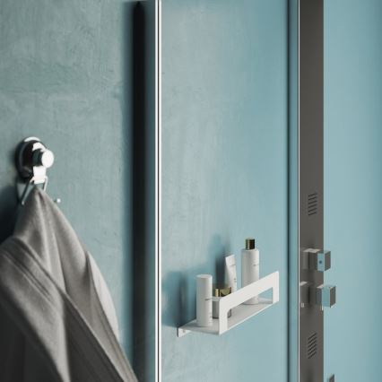 Gedy - Poliță CLEO 50 cm cu suport pentru prosoape, alb mat