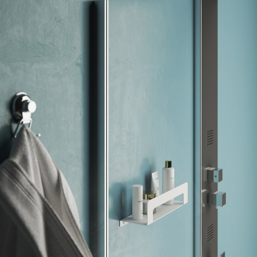 Gedy - Poliță CLEO 50 cm cu suport pentru prosoape, alb mat