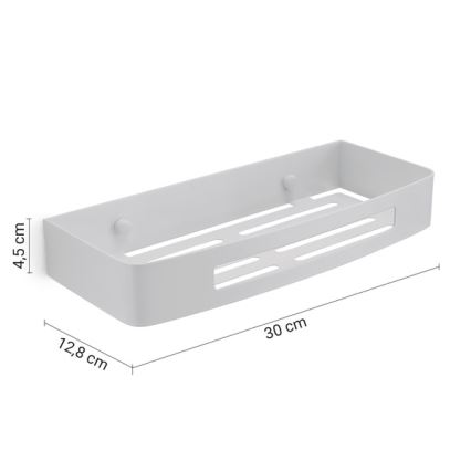 Gedy - Poliță de perete pentru duș SMART, 30 x 12,8 cm, albă