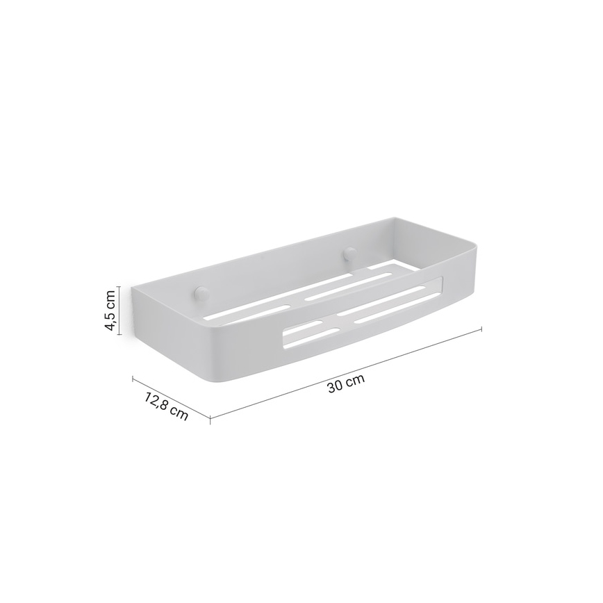 Gedy - Poliță de perete pentru duș SMART, 30 x 12,8 cm, albă
