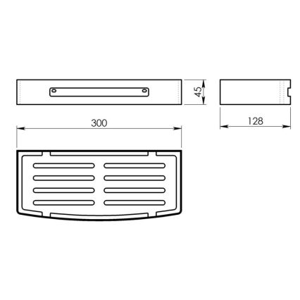 Gedy - Poliță de perete pentru duș SMART, 30 x 12,8 cm, negru mat
