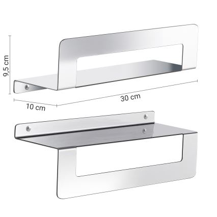 Gedy - Raft cu cârlig pentru prosoape CLEO, 30 cm, inox lucios