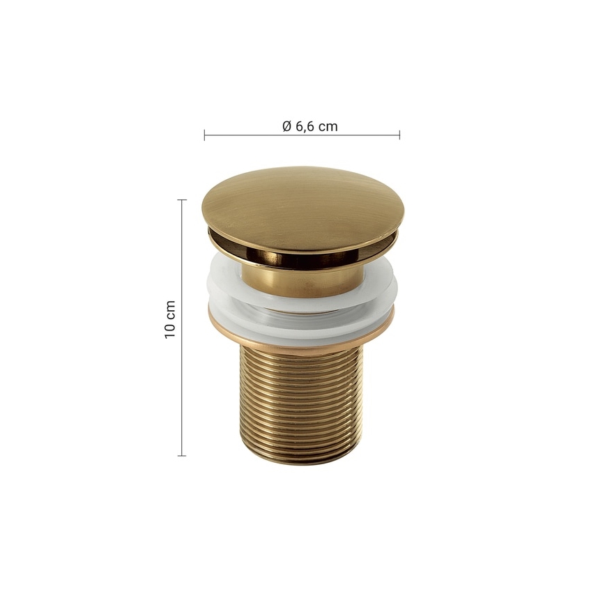 Gedy - Scurgere click-clack pentru lavoar, Ø 6,6 cm, auriu