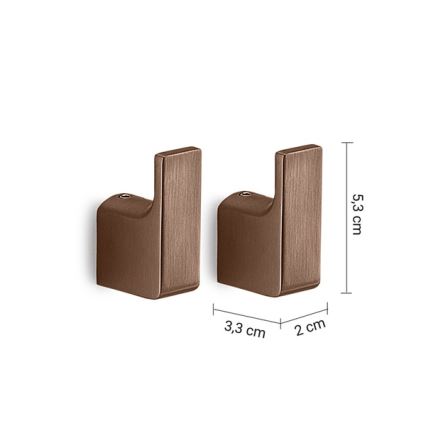 Gedy - Set 2 buc. cârlige de perete PIRENEI, finisaj bronz