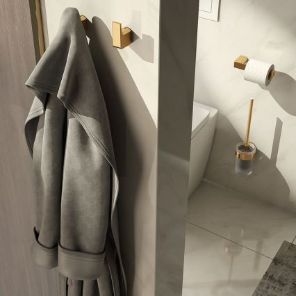 Gedy - Set de 2 cârlige de perete PIRENEI, auriu mat