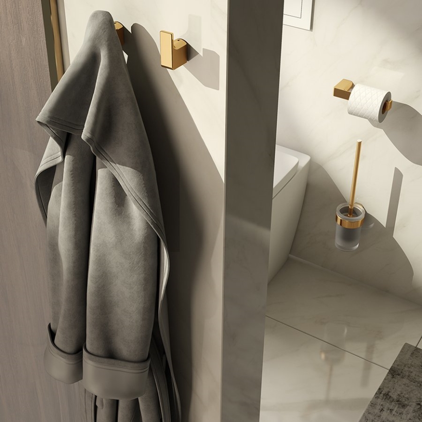 Gedy - Set de 2 cârlige de perete PIRENEI, auriu mat