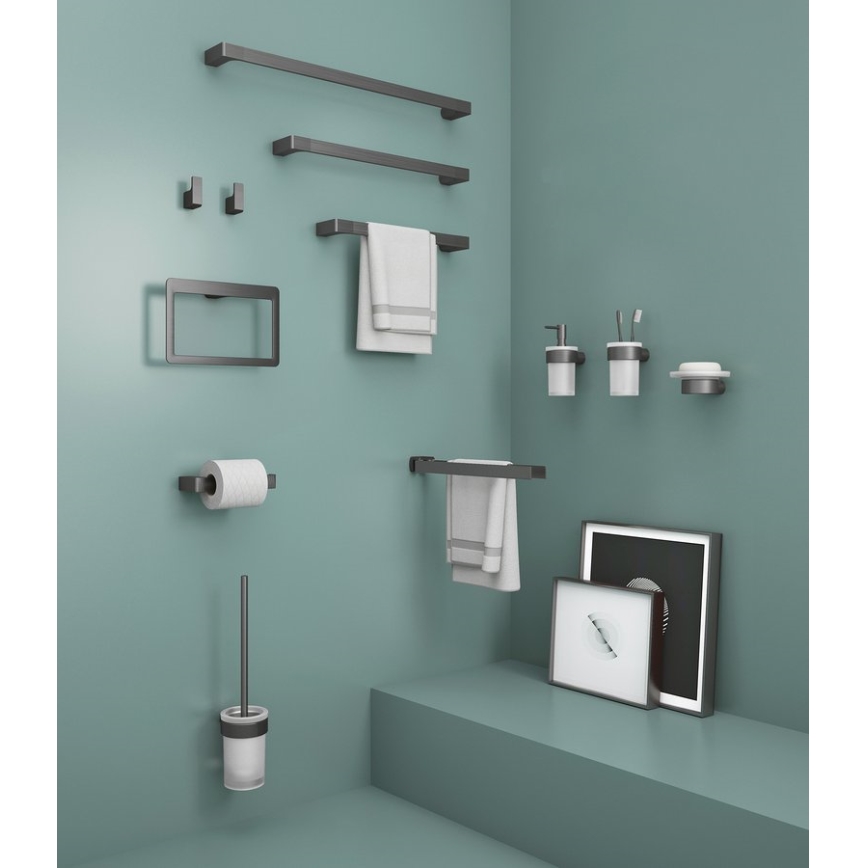 Gedy - Set de 2 cârlige de perete PIRENEI, gri metalic