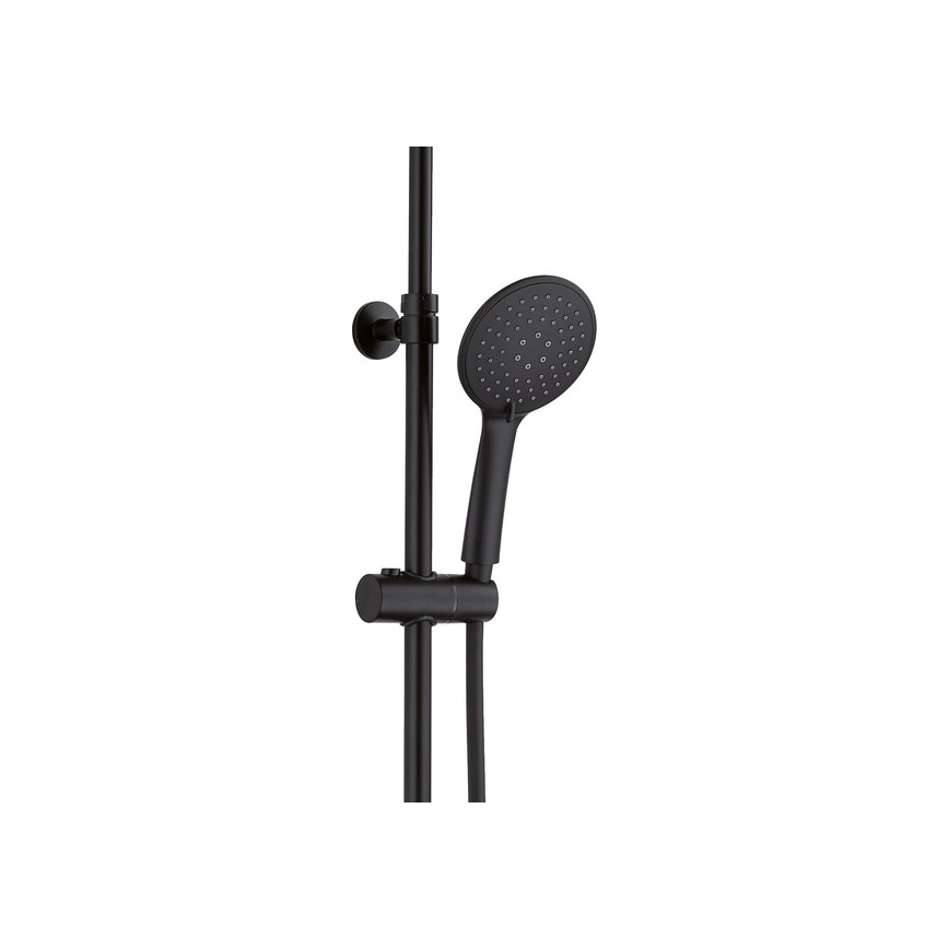 Gedy - Set de duș cu baterie STAR PLUS, negru mat