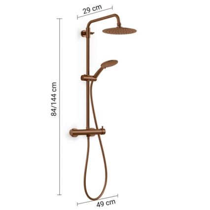 Gedy - Set de duș STAR PLUS cu baterie, finisaj bronz