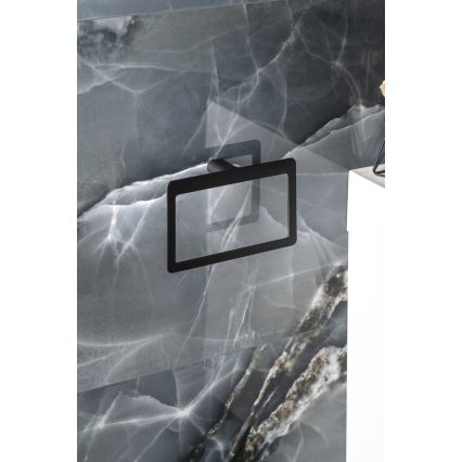 Gedy - Suport de perete pentru prosoape PIRENEI 15x23 cm negru mat