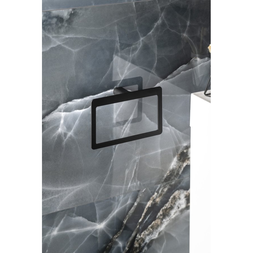 Gedy - Suport de perete pentru prosoape PIRENEI 15x23 cm negru mat
