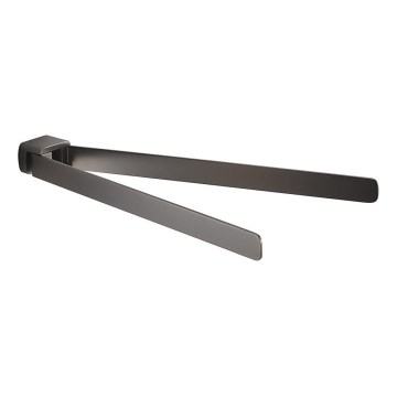 Gedy - Suport de perete pentru prosoape PIRENEI, 35,9 cm, gri metalizat