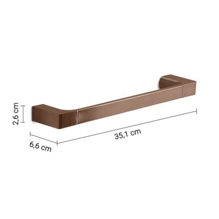 Gedy - Suport de perete pentru prosoape PIRENEI, 35 cm, bronzat
