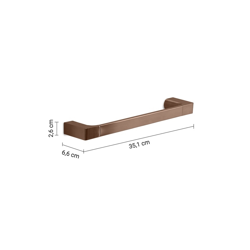 Gedy - Suport de perete pentru prosoape PIRENEI, 35 cm, bronzat