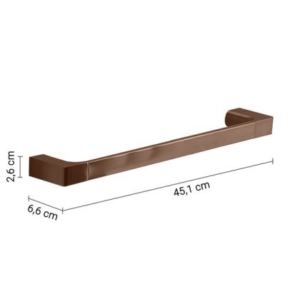 Gedy - Suport de perete pentru prosoape PIRENEI, 45 cm, finisaj bronz