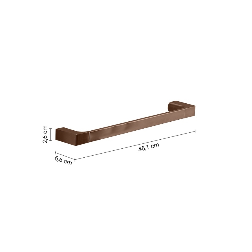 Gedy - Suport de perete pentru prosoape PIRENEI, 45 cm, finisaj bronz