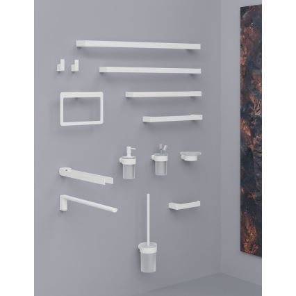 Gedy - Suport de perete pentru prosoape PIRENEI 6,6x80 cm alb mat