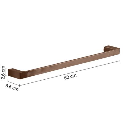 Gedy - Suport de perete pentru prosoape PIRENEI, 60 cm, finisaj bronzat