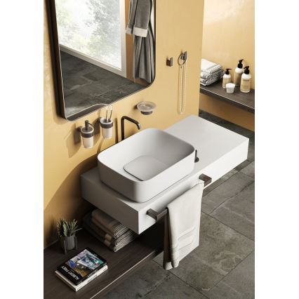 Gedy - Suport de prosoape de perete PIRENEI 6,6 x 60 cm, gri metalic