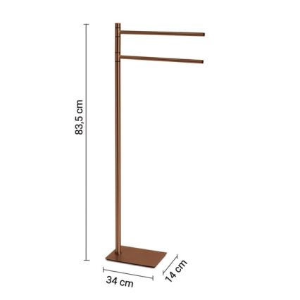 Gedy - Suport pentru prosoape cu agățător TRILLY, 83,5 cm, bronz