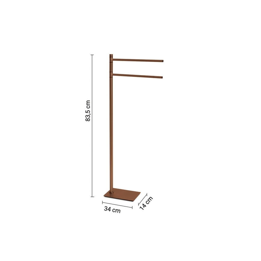 Gedy - Suport pentru prosoape cu agățător TRILLY, 83,5 cm, bronz