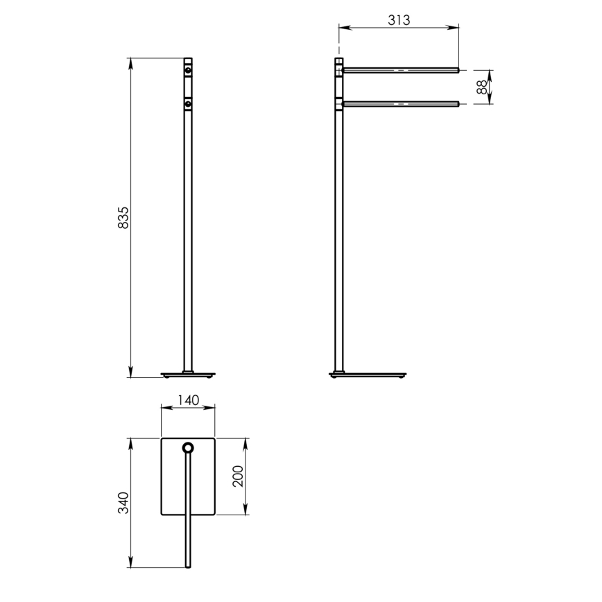 Gedy - Suport pentru prosoape TRILLY, 83,5 cm, gri metalizat