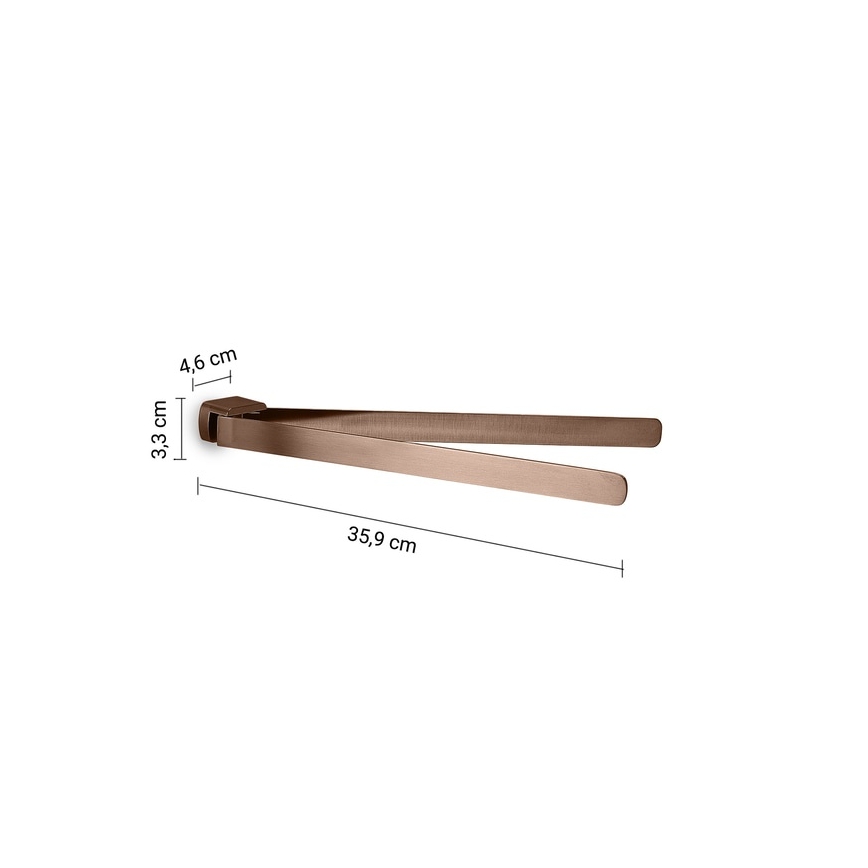Gedy - Suport rotativ de perete pentru prosoape PIRENEI, 36 cm, bronz