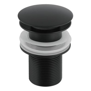 Gedy - Ventil Click-Clack pentru lavoar, Ø 6,6 cm, negru mat