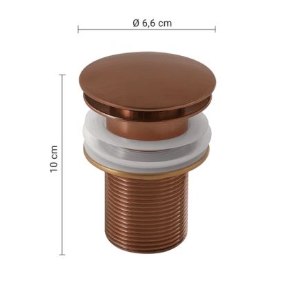 Gedy - Ventil de scurgere CLICK-CLACK pentru lavoar, diam. 6,6 cm, bronz