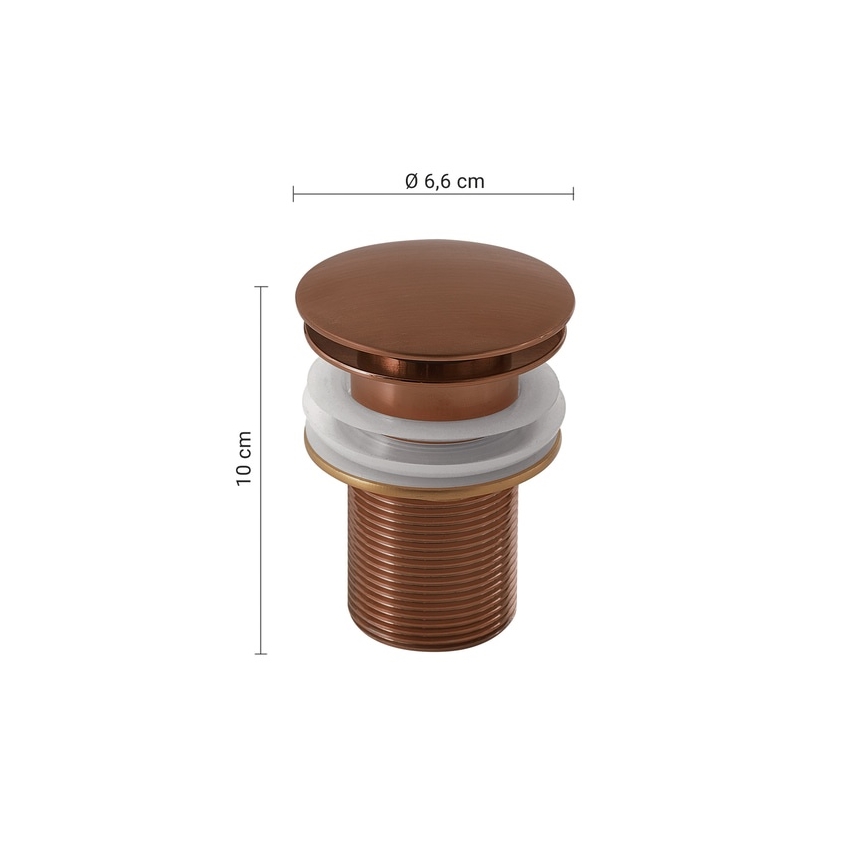 Gedy - Ventil de scurgere CLICK-CLACK pentru lavoar, diam. 6,6 cm, bronz