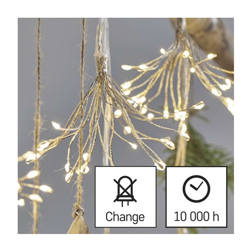 Ghirlandă 150 LED, 5,35 m, alb cald