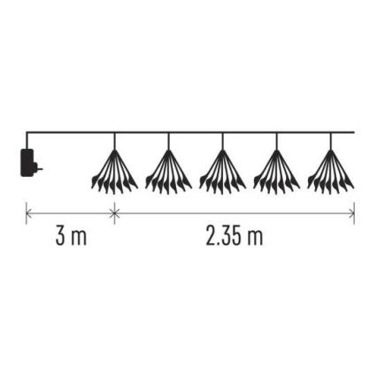 Ghirlandă 150 LED, 5,35 m, alb cald
