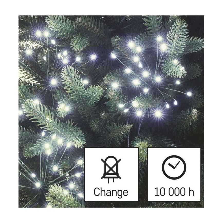 Ghirlandă cu 150 LED-uri, 5,35 m, alb rece