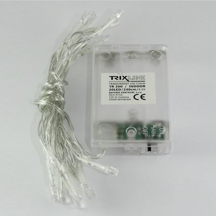 Ghirlandă cu 20 LED, 2 funcții, 2,4 m, alb rece