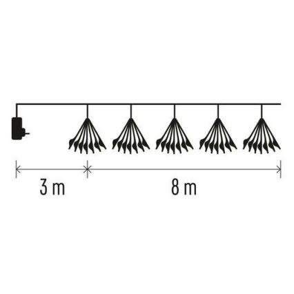 Ghirlandă de Crăciun cu 450 LED, 8+3 m, alb rece