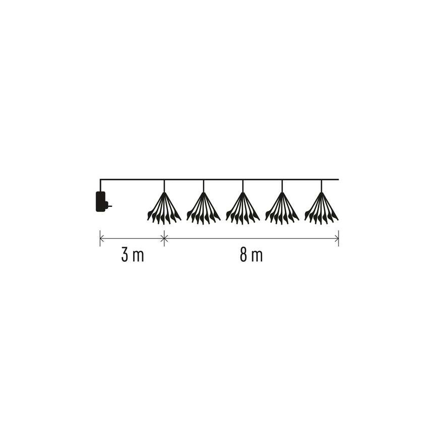 Ghirlandă de Crăciun cu 450 LED, 8+3 m, alb rece