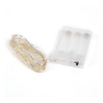 Ghirlandă de Crăciun cu LED, 50 LED-uri, alimentare 3xAA, 5 m, multicoloră